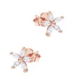 Beautiful Flower Crystal Silver Stud Earring STS-6389